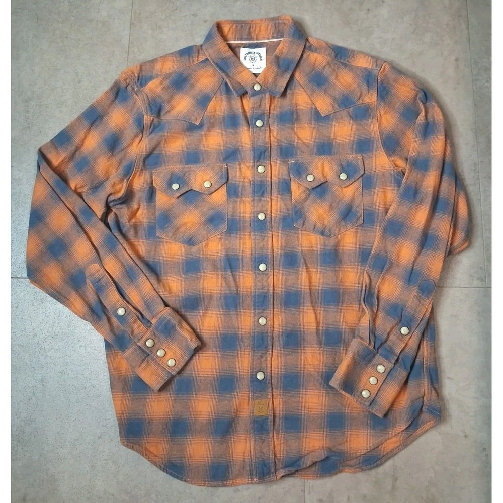 Dubinik Flannel Shirt Plaid Pearl Snaps Cotton Medium Outdoors Western Country - Picture 2 of 11